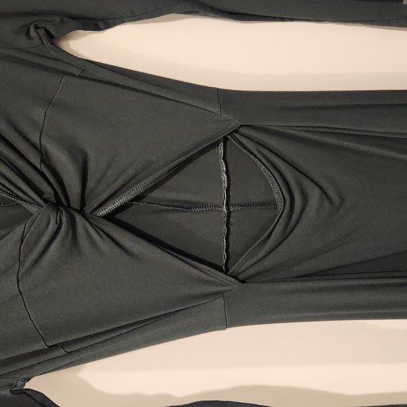 Old Navy Women's Dark Green Fit and Flare Twist Front Midi Dress (Size Medium) - Picture 3 of 7